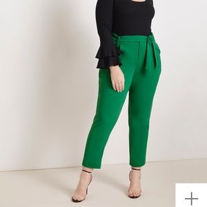 Eloquii Slim Fit Trouser w/ Tie Waist